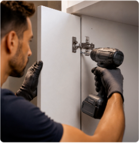 Butt Hinge Drill Test on WPC Door